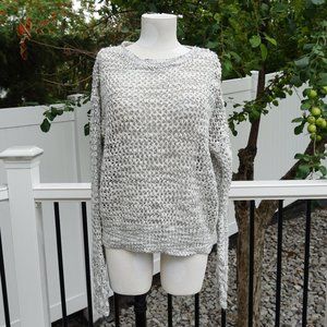 Loose Knit White with Black accent Sweater
